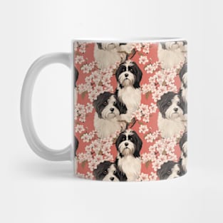 Tibetan terrier cherry blossom Mug